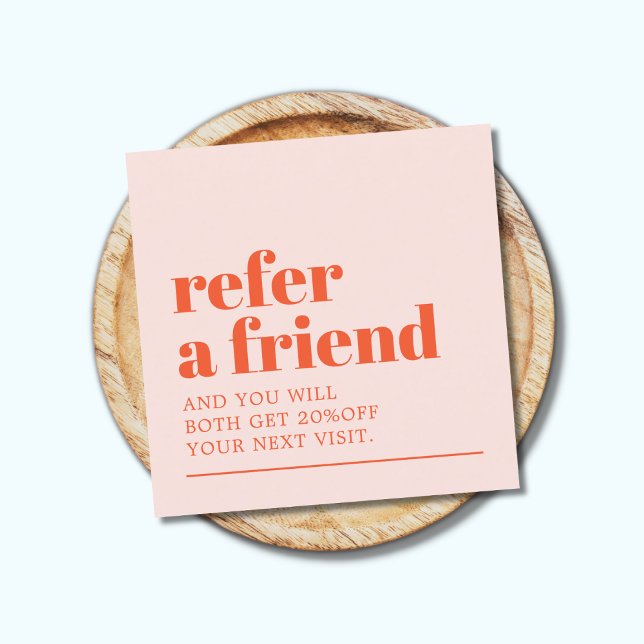 Cool Bold Pastel White Beauty Salon Referral Card (Creator Uploaded)