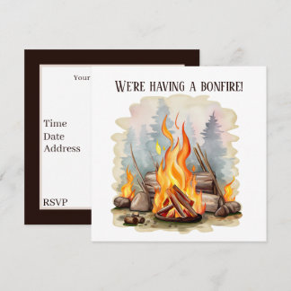 cool bonfire add information party invitation