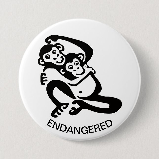 Cool BONOBO - Chimpanzee -Conservation-  Ecology - Button (Front)