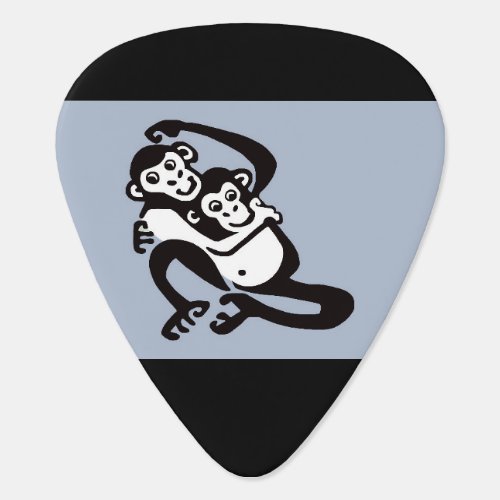 Cool BONOBO _Chimpanzee _Primate_ Blue  Black Guitar Pick