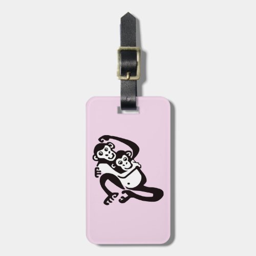Cool BONOBO _  Chimpanzee _ Primate _ Pink Luggage Tag