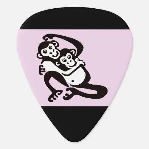 Cool BONOBO _Chimpanzee _Wildlife_ Pink  Black Guitar Pick