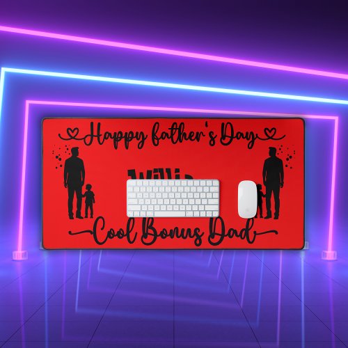 Cool Bonus Dad Happy Fathers Day  Desk Mat