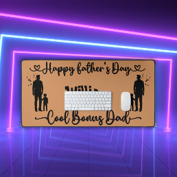 Cool Bonus Dad Happy Father&#39;s Day | Desk Mat