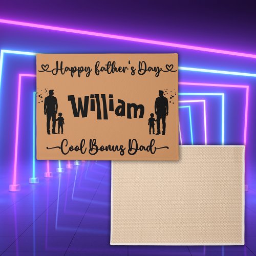 Cool Bonus Dad Happy Fathers Day  Doormat