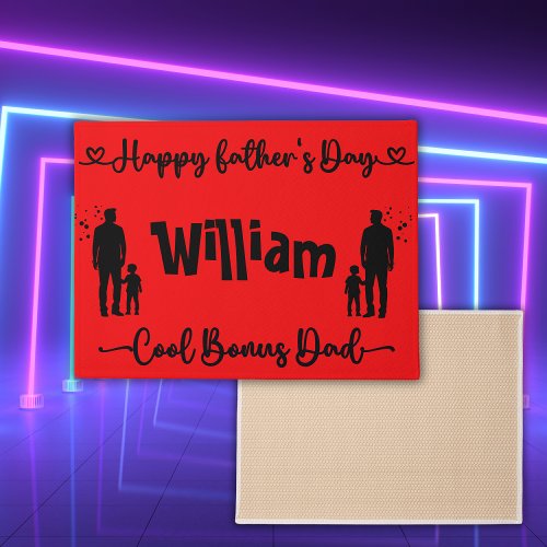 Cool Bonus Dad Happy Fathers Day  Doormat