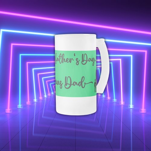 Cool Bonus Dad Happy Fathers Day  Frosted Glass Beer Mug