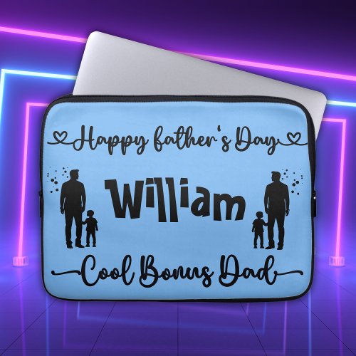 Cool Bonus Dad Happy Fathers Day  Laptop Sleeve