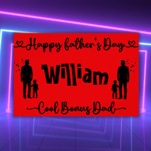 Cool Bonus Dad Happy Father's Day   Poster