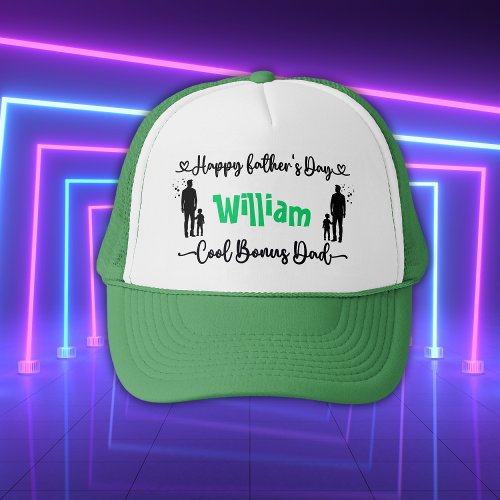 Cool Bonus Dad Happy Fathers Day  Trucker Hat