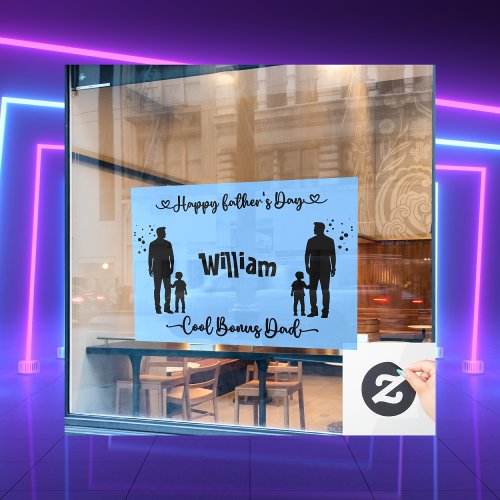 Cool Bonus Dad Happy Fathers Day  Window Cling