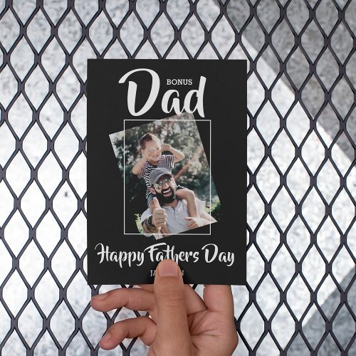 Cool Bonus dad  photo  Fathers Day  Holiday Card