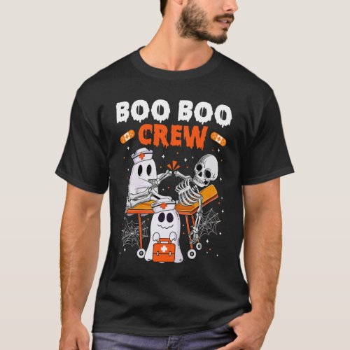 Cool Boo Boo Crew Ghost Doctor Paramedic Nurse Hal T_Shirt