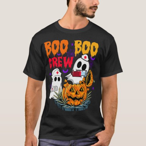 Cool Boo Boo Crew Ghost Doctor Paramedic Nurse Hal T_Shirt