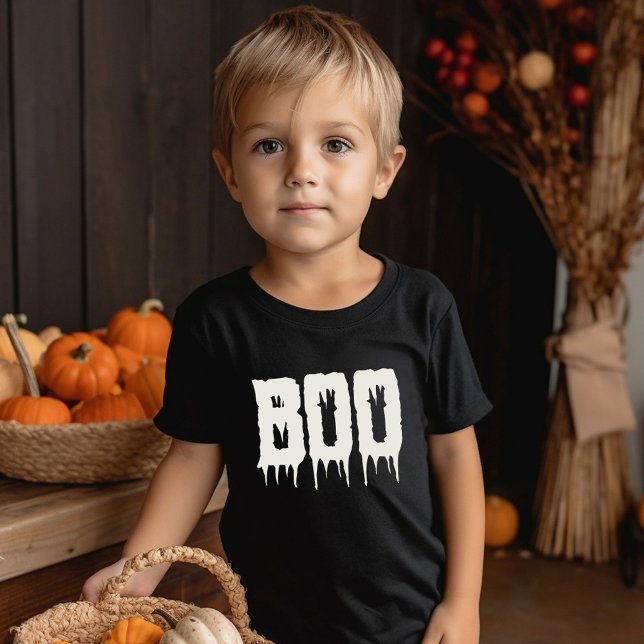 Cool BOO Drippy Script Funny Kid's Halloween T-Shirt (Creator Uploaded)