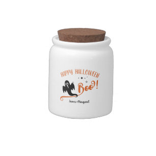 Cool Boo Little Ghost Happy Halloween Candy Jar