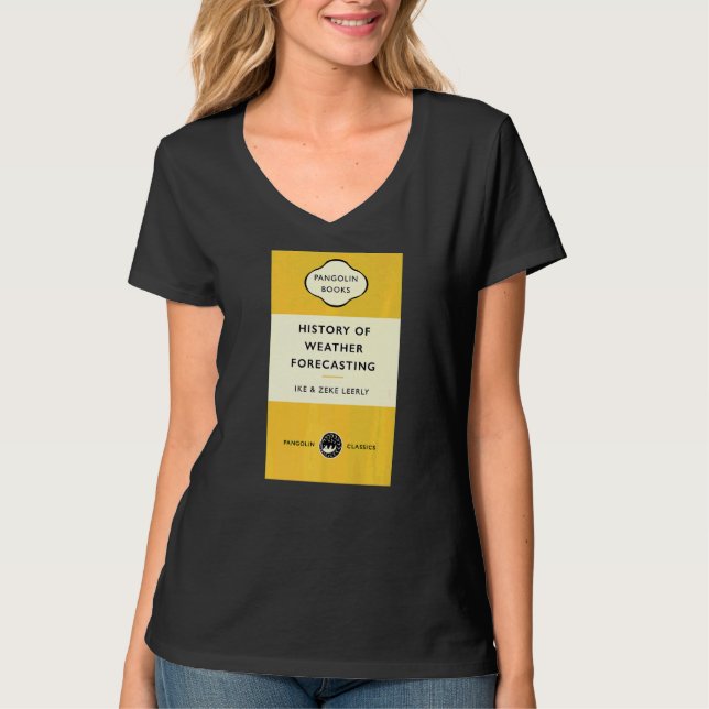 Cool Book Cover Title History Of Weather Forecasti T-Shirt (Front)