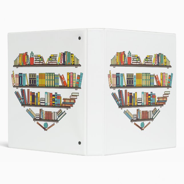 Cool Books Reading Men Women Book Lover Literacy L 3 Ring Binder (Background)