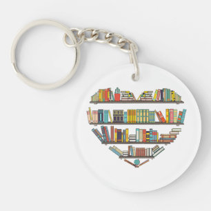 Cool Books Reading Men Women Book Lover Literacy L Keychain