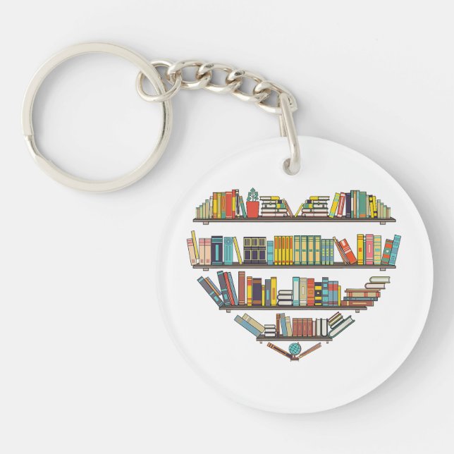 Cool Books Reading Men Women Book Lover Literacy L Keychain (Front)