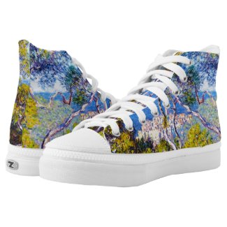 Cool Bordighera Claude Monet vibrant painting High-Top Sneakers