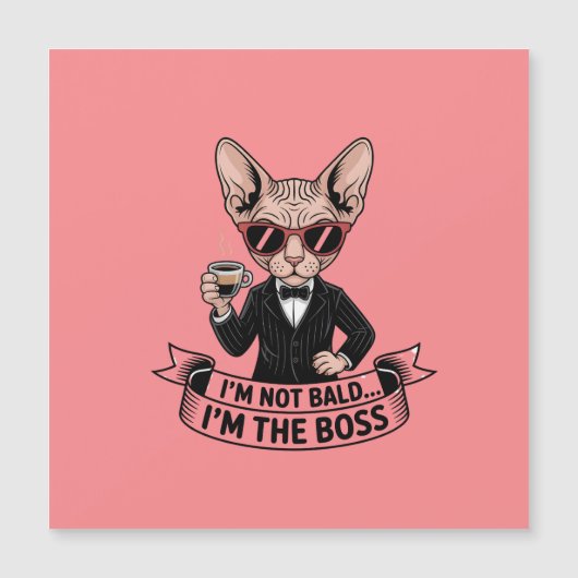 Cool Boss Sphynx Cat Coffee Art (Front)