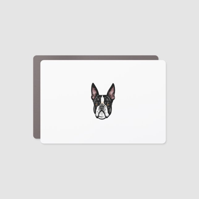 Cool Boston Terrier Face Car Magnet (Front)