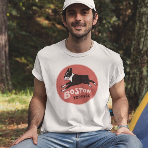 Cool Boston Terrier Vintage Style Cute Pet Dog T_Shirt