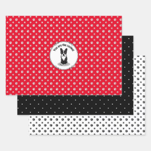 Cool Boston Terrier with Sunglasses (black) Wrapping Paper Sheets