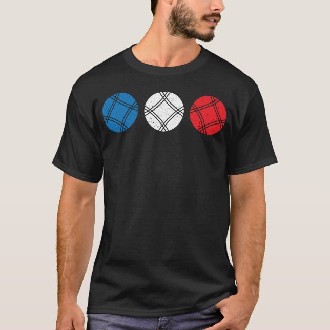 Cool boules design - bocce petanque boules player T-Shirt (Front)