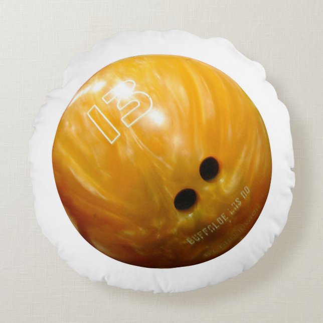 Cool Bowling Ball Bowler Round Pillow (Front)