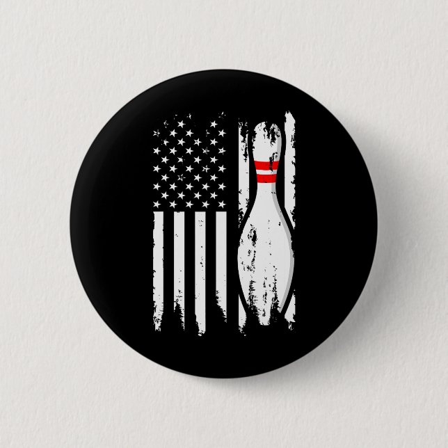Cool Bowling Design For Men Women Bowler Bowling P Button (Front)