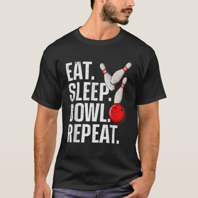 Cool Bowling For Men Women Bowling League Team Spo T-Shirt (Front)
