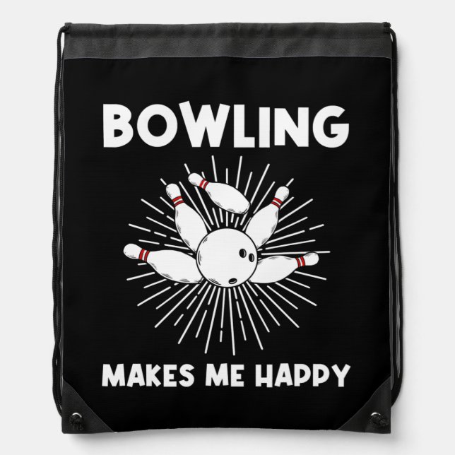 Cool Bowling Gift For Men Women Bowler Indoor Drawstring Bag (Front)