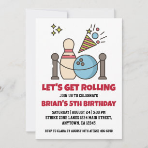 cool bowling party invitations