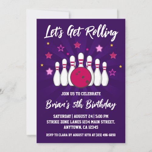 cool bowling party invitations