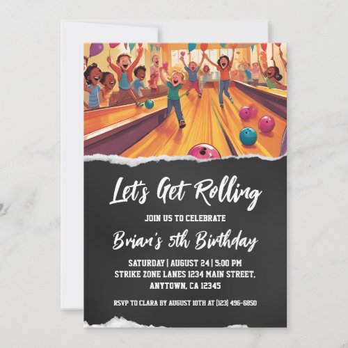 cool bowling party invitations