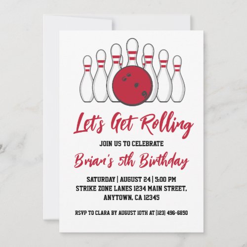 cool bowling party invitations