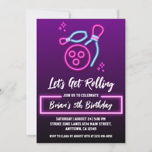 cool bowling party invitations
