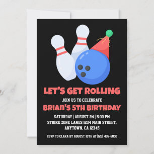 cool bowling party invitations