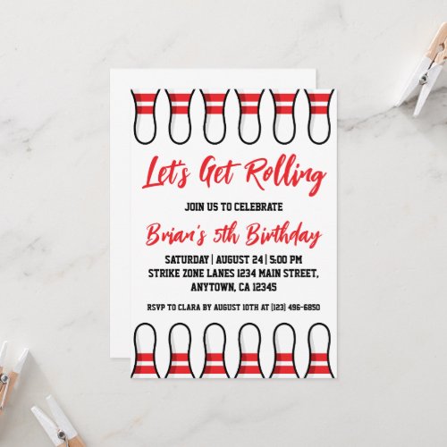 cool bowling party invitations