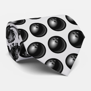 Cool bowling sports ball tiled pattern neck tie