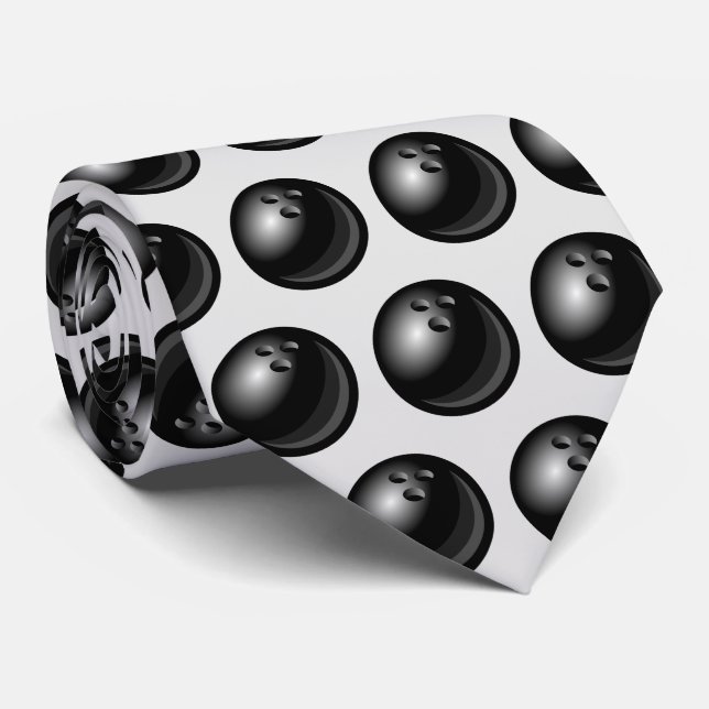 Cool bowling sports ball tiled pattern neck tie (Rolled)