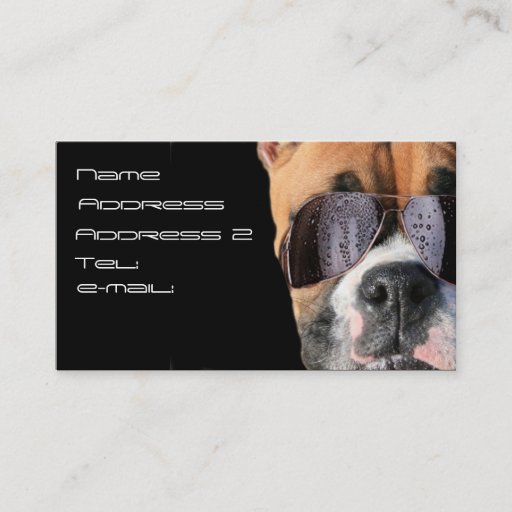 Customizable Cool boxer dog business card