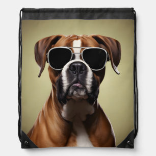 Cool Boxer Dog Drawstring Bag