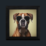 Cool Boxer Dog Gift Box<br><div class="desc">Cool Boxer dog wearing shades.</div>