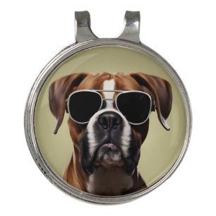 Cool Boxer Dog Golf Hat Clip