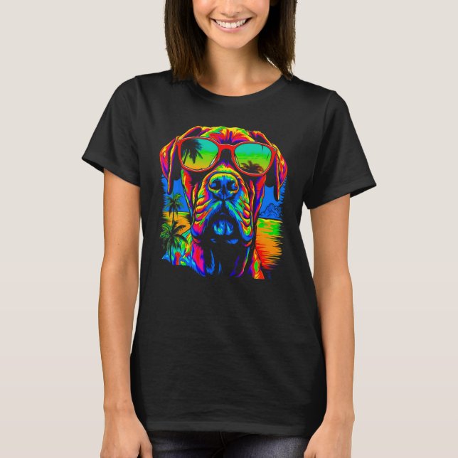 Cool Boxer Dog Pop Art T-Shirt (Front)