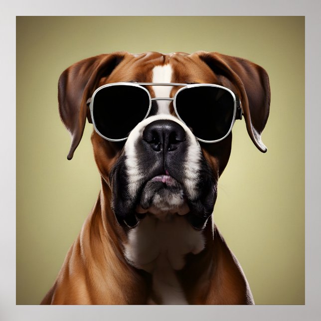 Cool Boxer Dog Poster (Front)