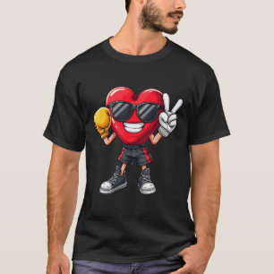 Cool Boxer Heart Boxing Men Boys Kids Peace Sungle T-Shirt